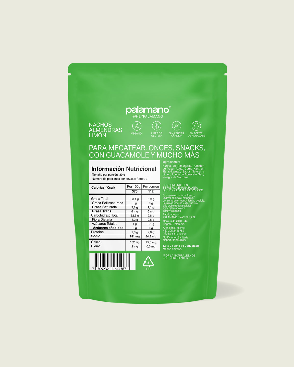 Nachos Almendras Limon 90g