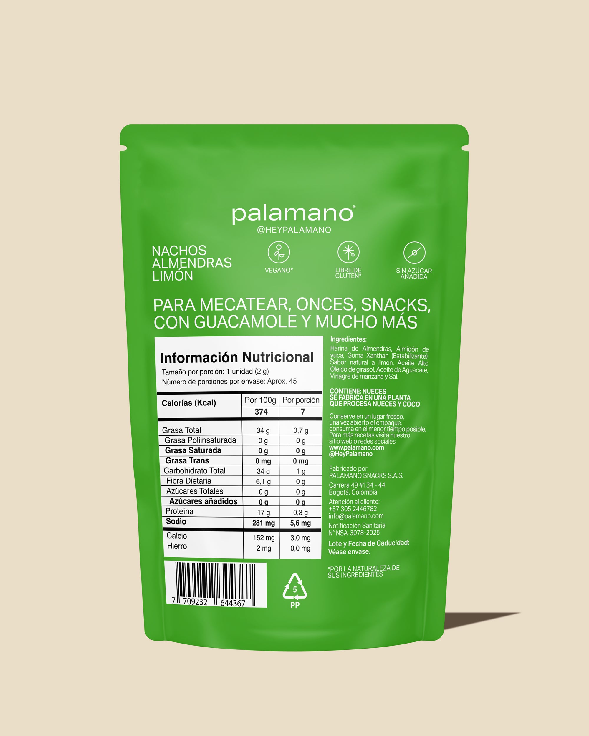 Nachos Almendras Limon 90g