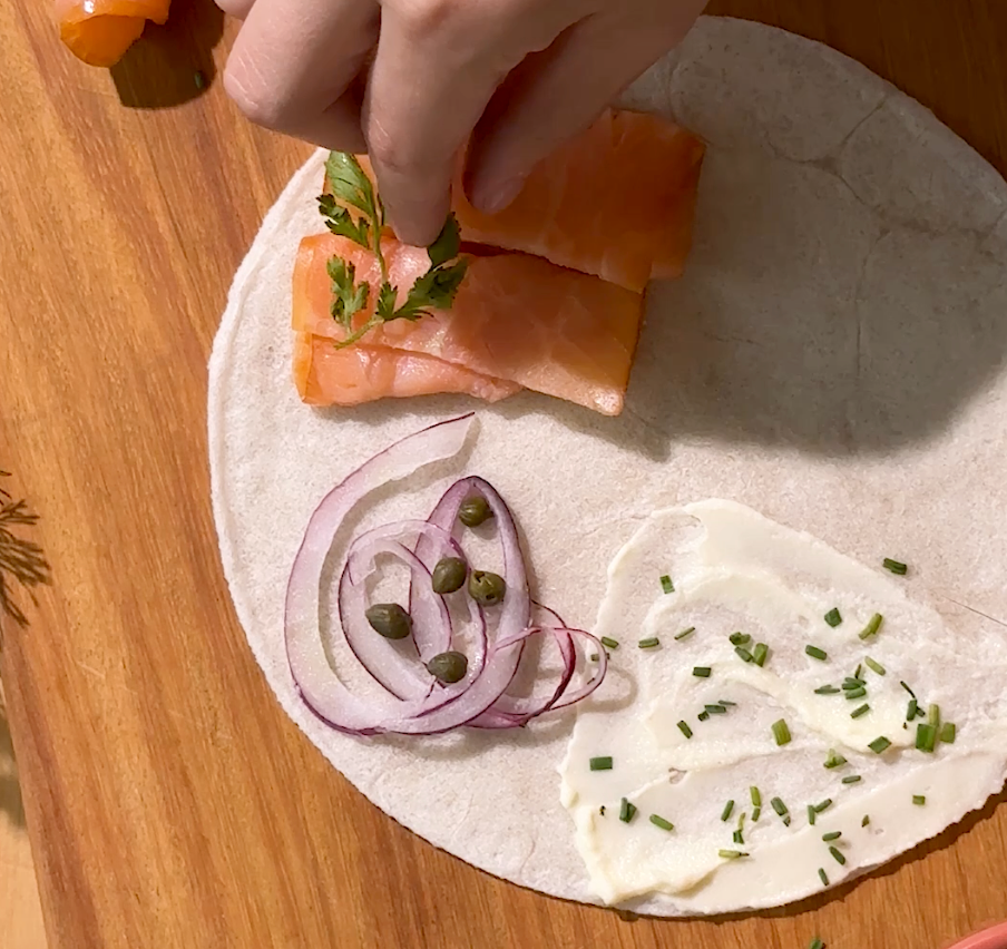 Tortilla Pocket de salmón ahumado en menos de 10 minutos