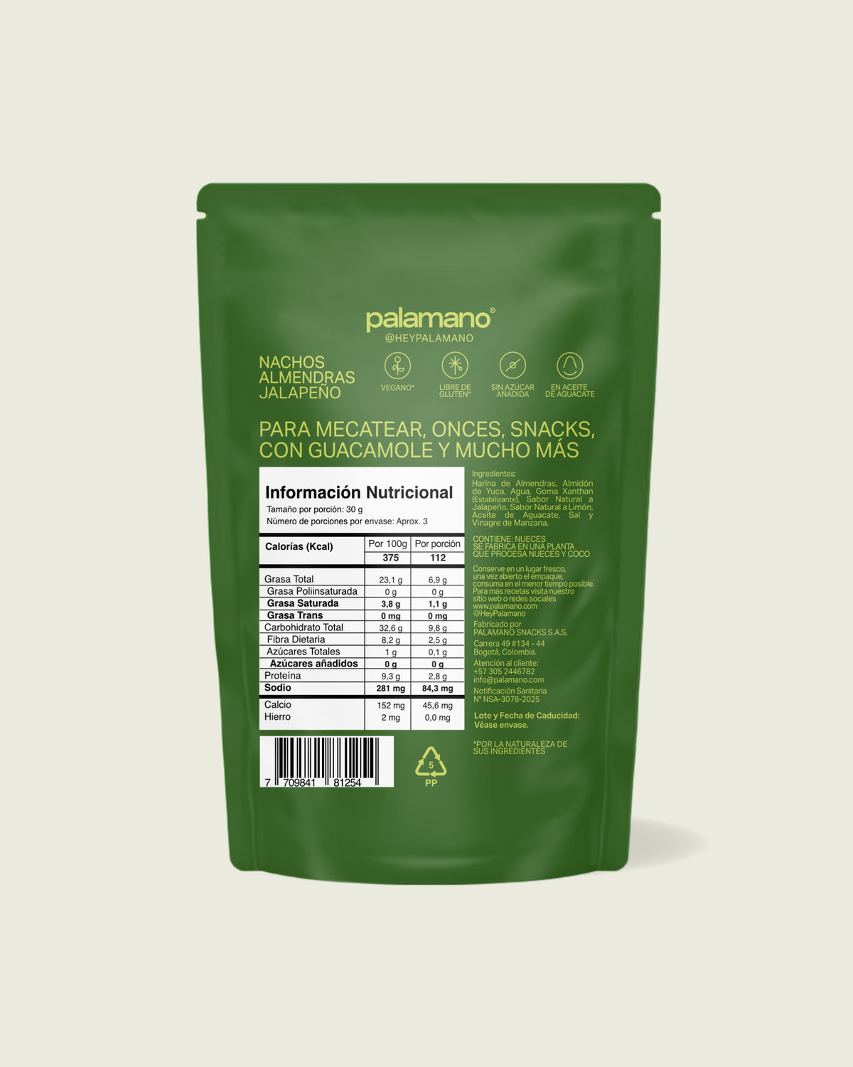 Nachos Almendras Jalapeño Limón 90g